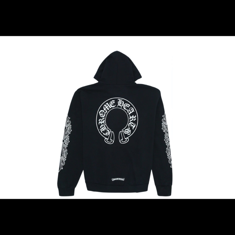 Chrome Hearts Black Hoodie with White Graphics